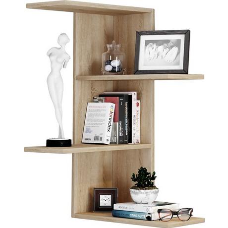 VCM Holzregal hängend | platzsparendes Regal | Maße:  H. 77 x B. 45 x T. 45 cm | Elegantes Regal hängend | Aufbewahrungsregal | Bücherregal | Wandboard -  