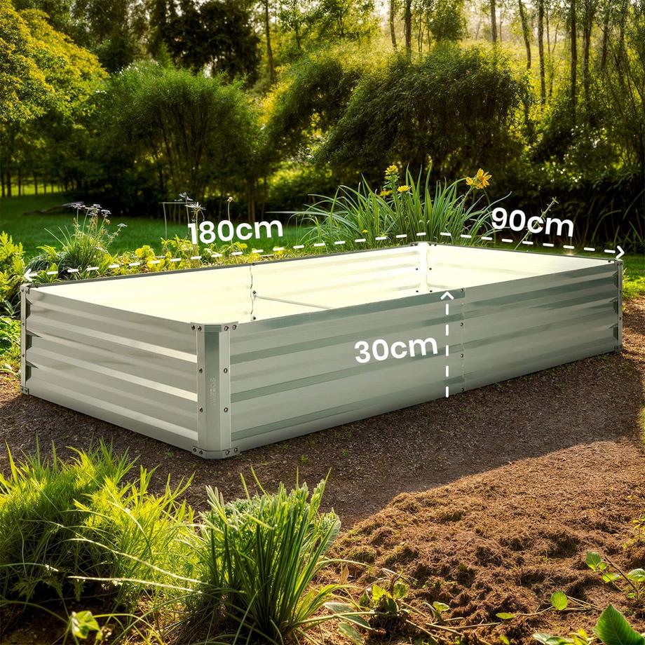 Arebos Metall Hochbeet Gartenbeet Pflanzbeet Rostfrei  