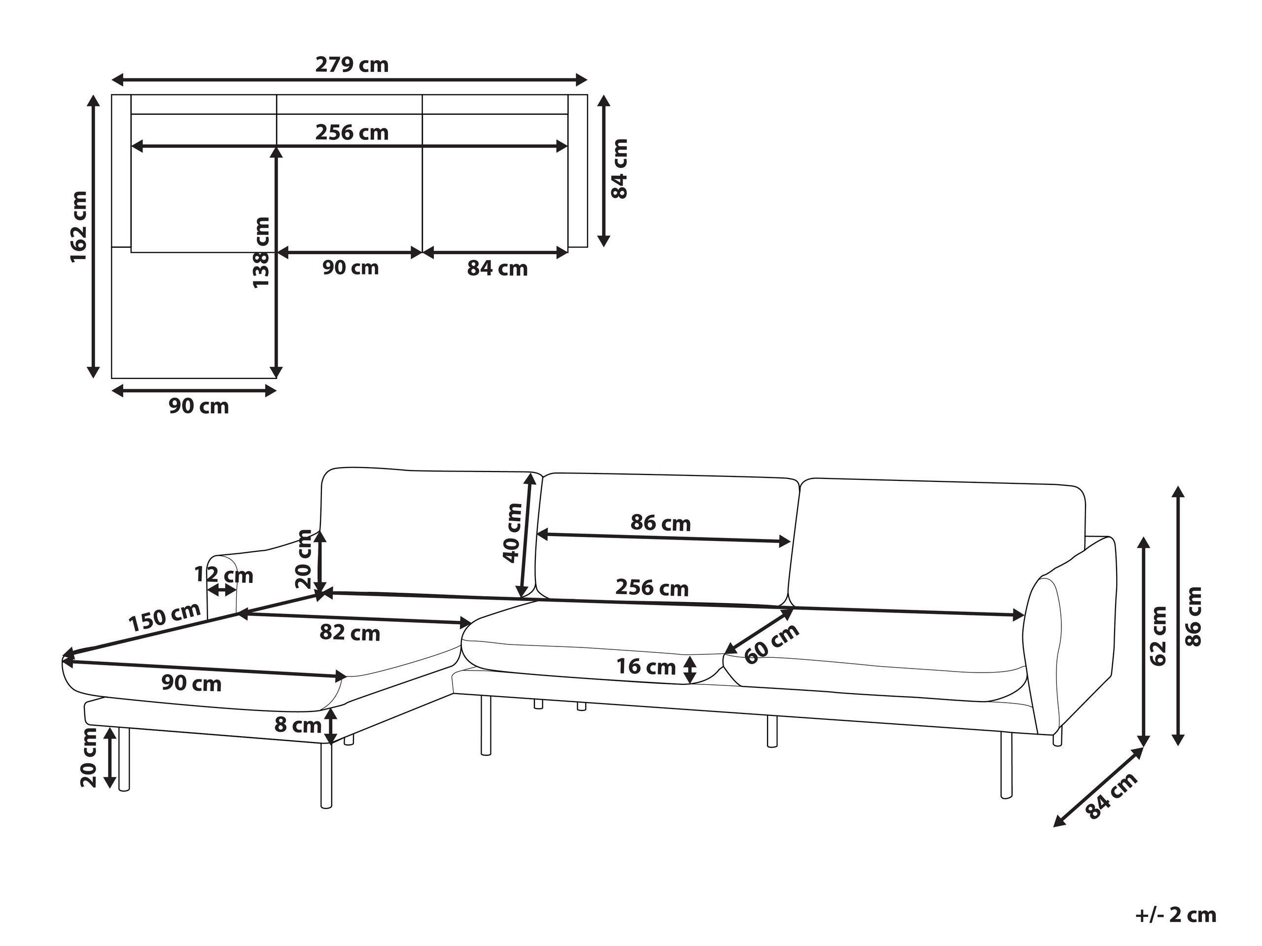 Beliani Ecksofa aus Polyester Modern VINTERBRO  