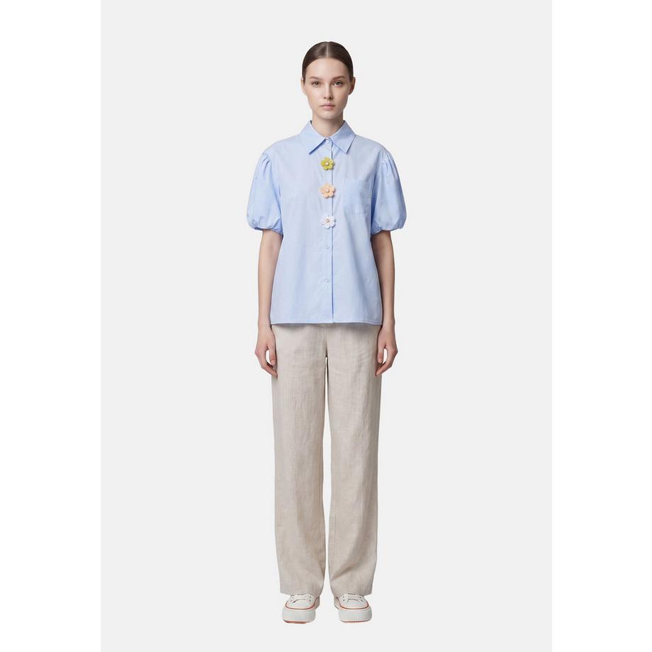 Chiara Ferretti Blusa con bottoni e applicazioni floreali  