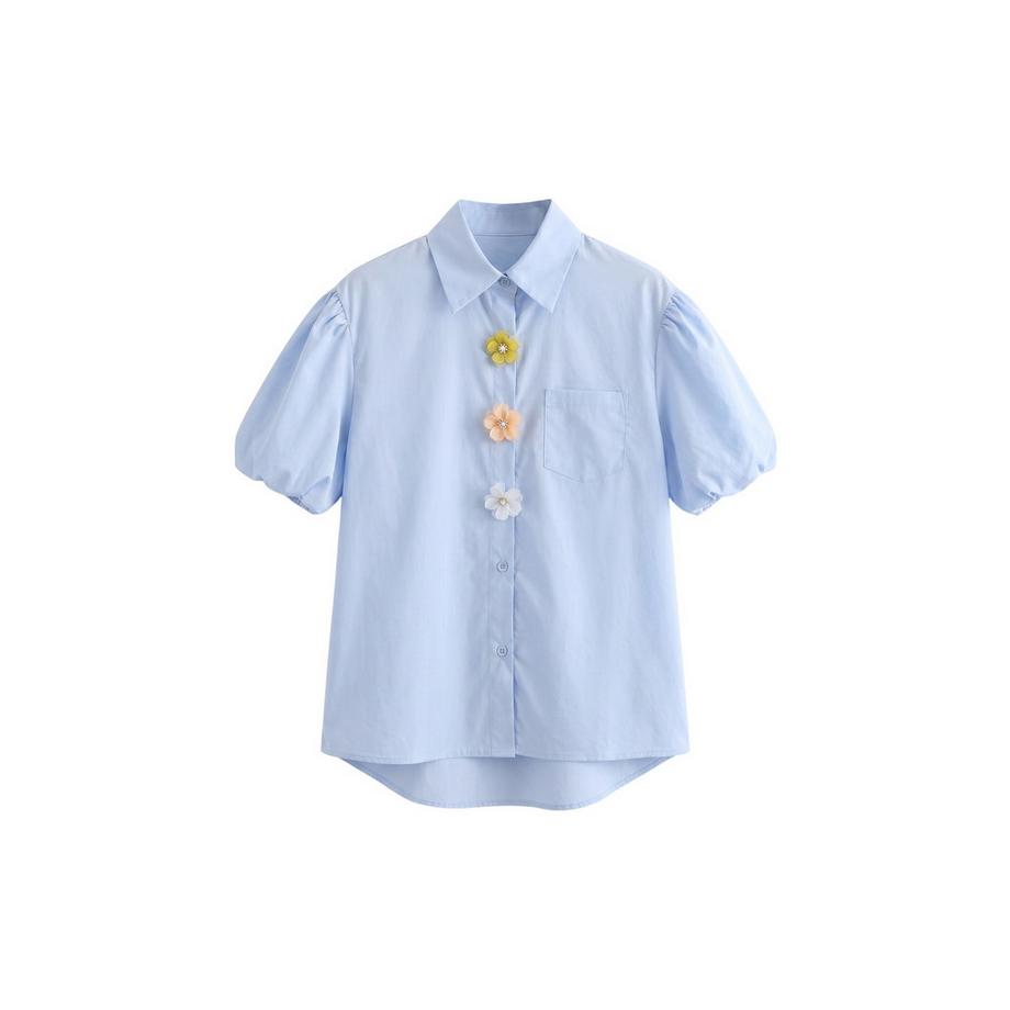 Chiara Ferretti Blusa con bottoni e applicazioni floreali  