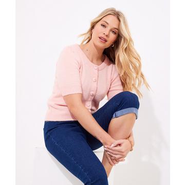 Vintage Strickjacke mit Rundhalsausschnitt