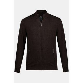 JP1880  Cardigan di maglia a costine con collo alto e zip 