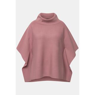 Ulla Popken  Poncho-Pullover, Oversized, Rollkragen, ärmellos 