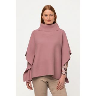 Ulla Popken  Poncho-Pullover, Oversized, Rollkragen, ärmellos 