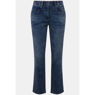 Ulla Popken  Jeans modello Mony con gamba conica, tessuto elasticizzato e tasche con zip 