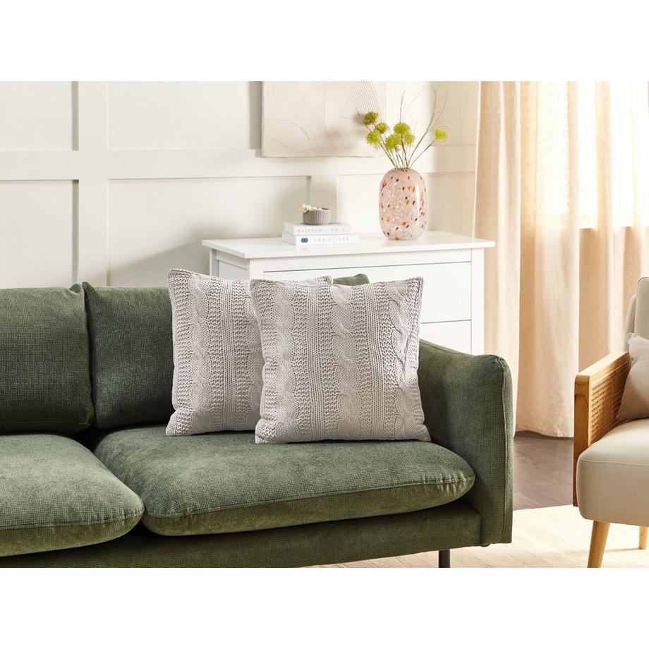 Beliani Dekokissen 2er Set aus Baumwolle Boho CONSTYLIS  