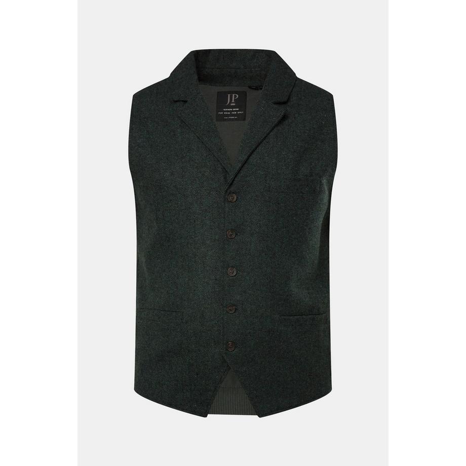 JP1880 Gilet in tweed FLEXNAMIC Revers Retro in maglia  