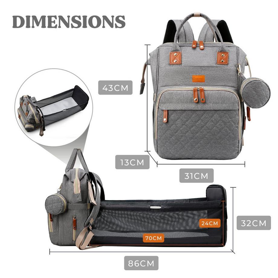 Only-bags.store  Wickelrucksack Casual Wickeltaschen, Multifunktionale große Kapazität Baby Tasche Travel Backpack 