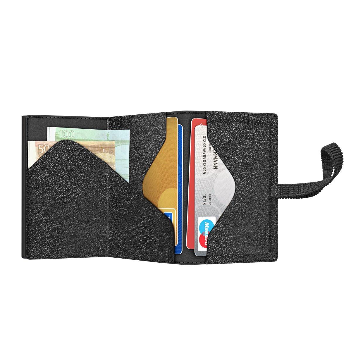 Tru Virtu Click & Slide Strap Cross Nappa Wallet Schwarz  