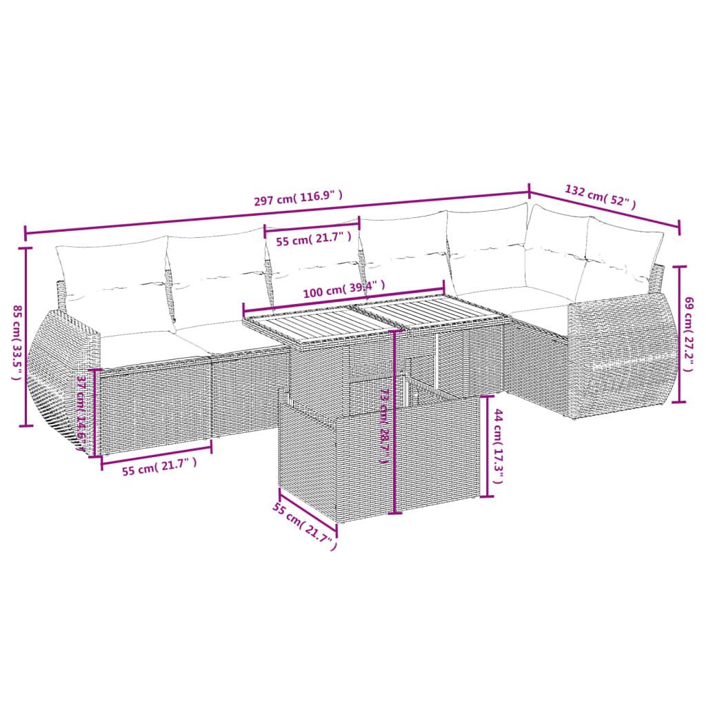 VidaXL set divano da giardino Polirattan  