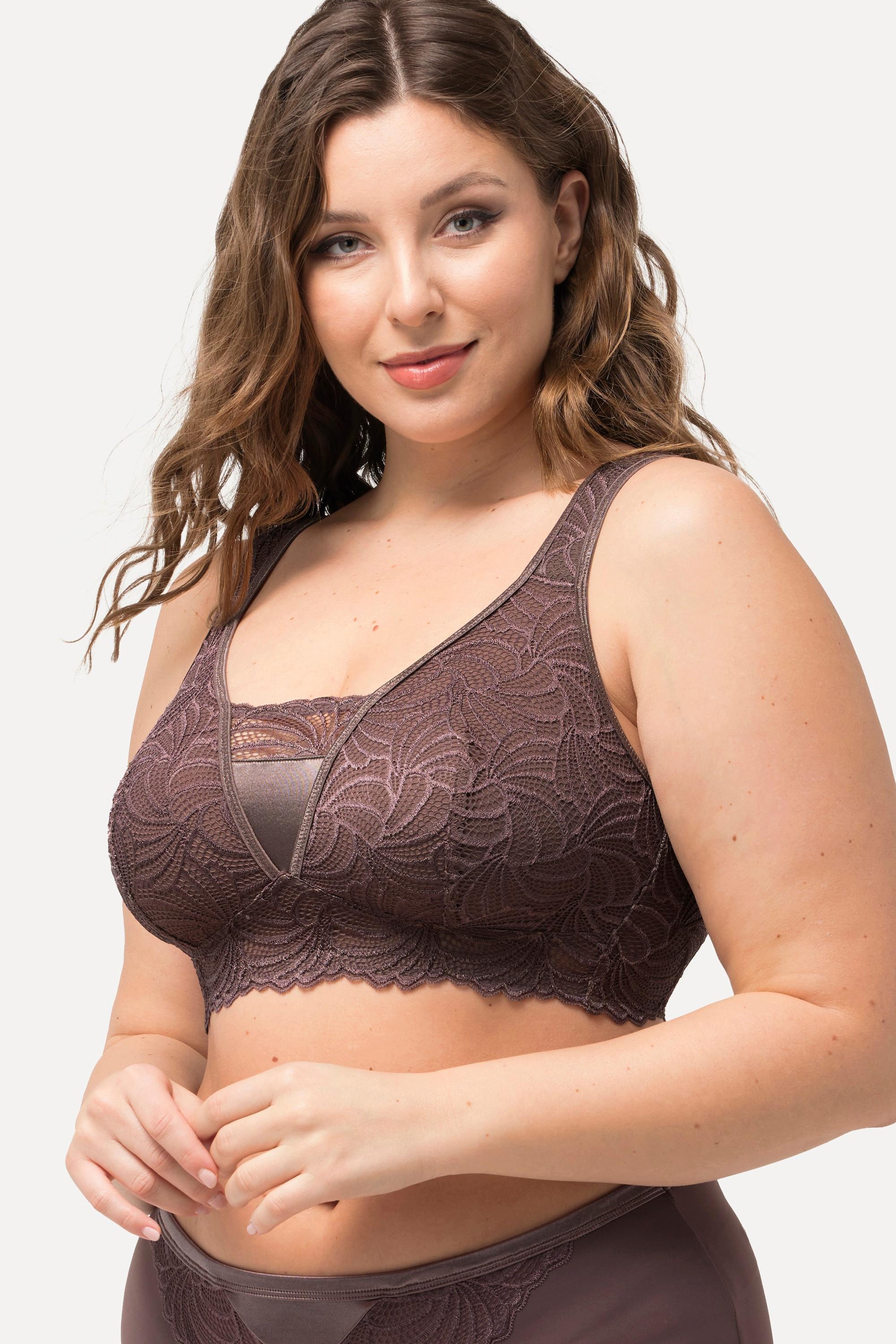 Ulla Popken  Bralette, Spitze, ohne Bügel, Cup B - F 