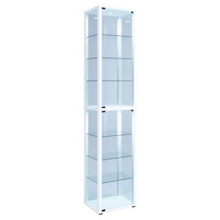 VCM Glasvitrine stehend | Vitrine Glas mit ESG-Sicherheitsglas | Maße ca. H. 227 x B. 50 x T. 38 cm | Standvitrine Glas | Modern und platzsparend | Glas  