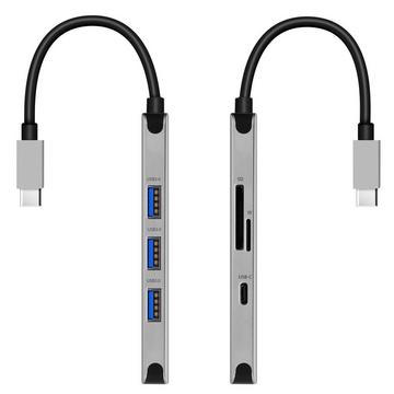 6-in-1 USB-C Hub by Swissten Grau