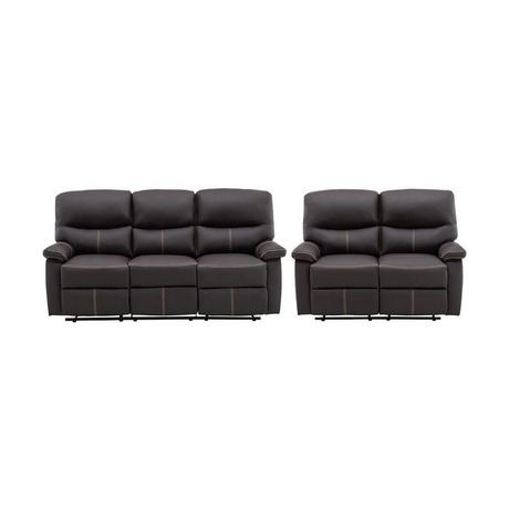 Vente-unique Couchgarnitur Relax 3+2 - Kunstleder - Braun - CANBY  