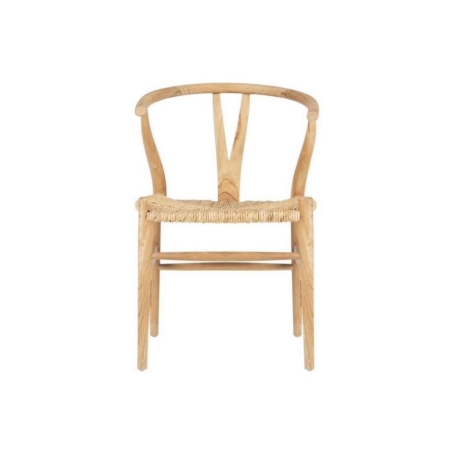 Vente-unique Chaise en teck et paille - Naturel - POGIANA  