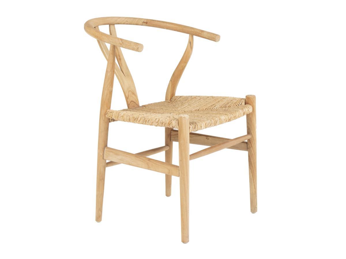 Vente-unique Chaise en teck et paille - Naturel - POGIANA  