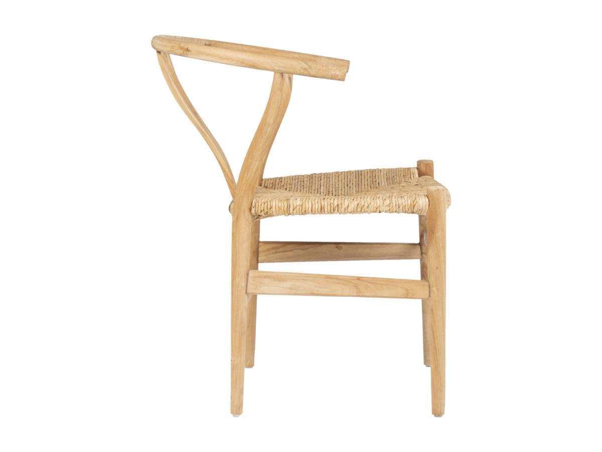 Vente-unique Chaise en teck et paille - Naturel - POGIANA  