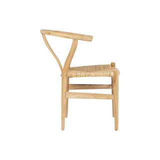 Vente-unique Chaise en teck et paille - Naturel - POGIANA  