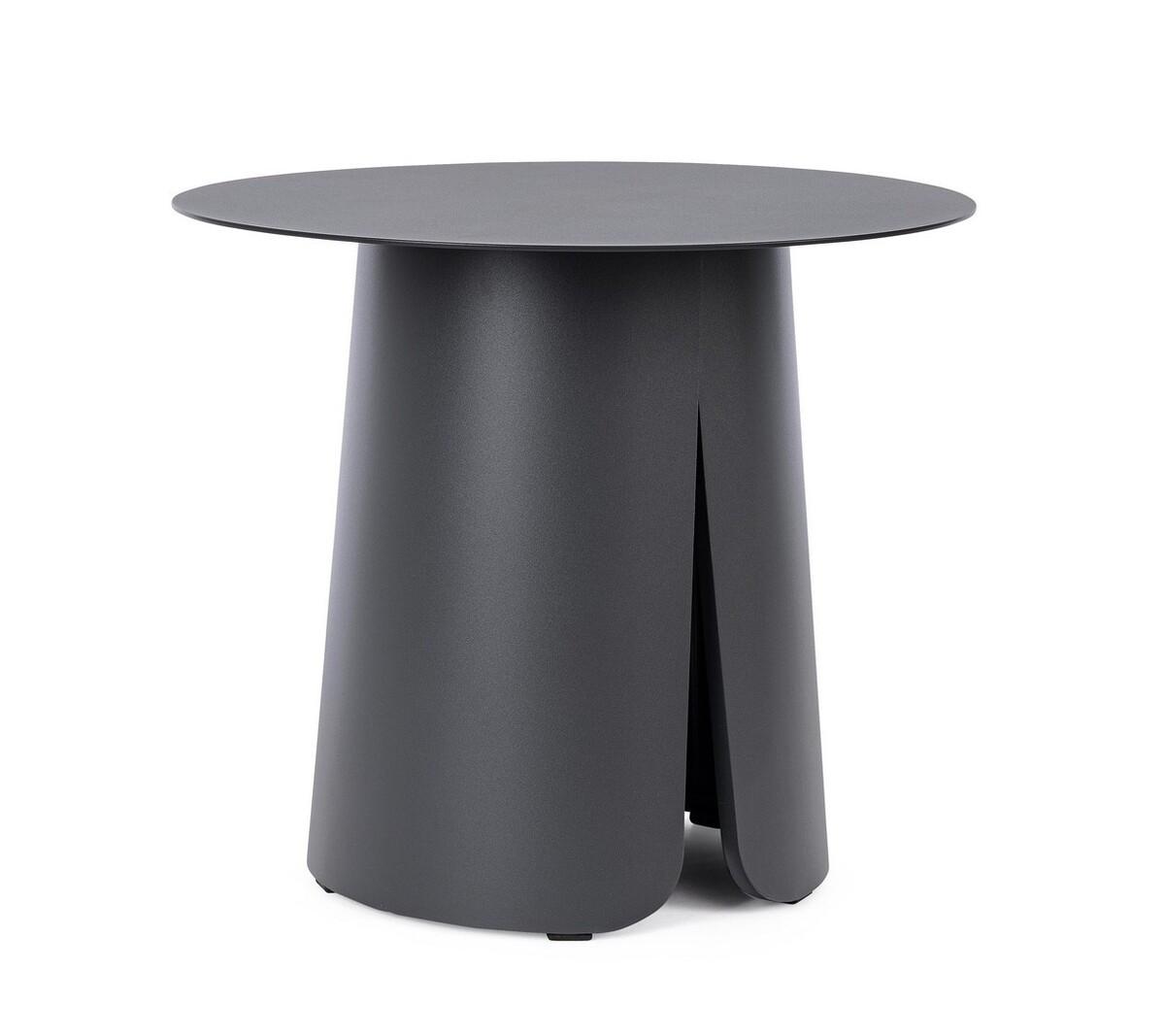 mutoni Table basse de jardin Bryan anthracite ronde 45  