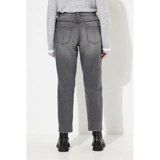 Ulla Popken  Jean Boyfriend en tissu stretch, détails destroy, coupe 5 poches 