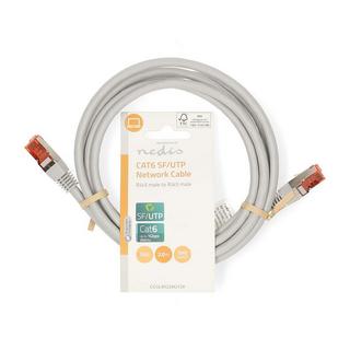 Nedis  Câble réseau CAT6 | RJ45 mâle | RJ45 mâle | SF/UTP | 2.00 m | Rond | PVC | Gris | Etiquette 