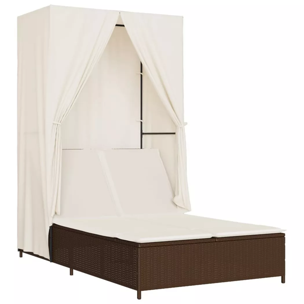 VidaXL - Doppel-sonnenliege poly-rattan, One Size, Braun