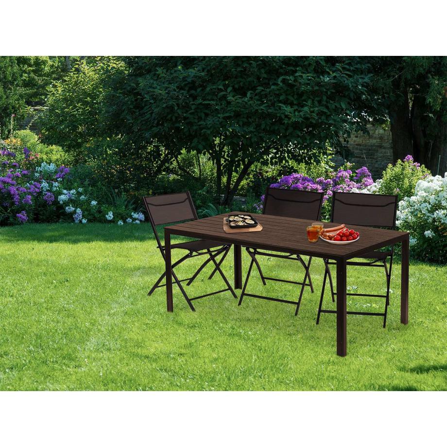 Northix Garten-Gastronomietisch 156 x 78 cm Braun  