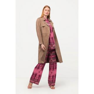 Ulla Popken  Trench-coat en cuir, daim, col à revers 