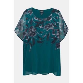 Ulla Popken  Blouse oversize, effet de superposition, col rond et manches courtes 