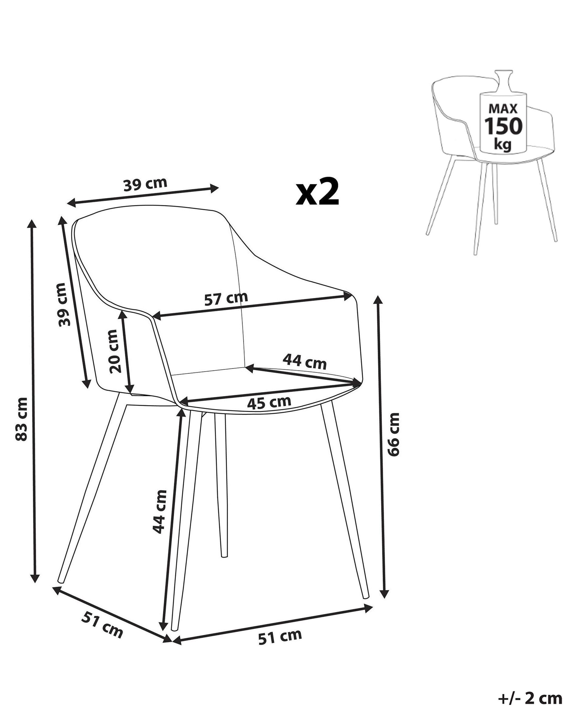 Beliani Set di 2 sedie en Materiale sintetico Moderno FONDA  