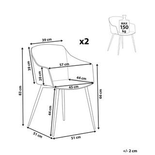 Beliani Set di 2 sedie en Materiale sintetico Moderno FONDA  