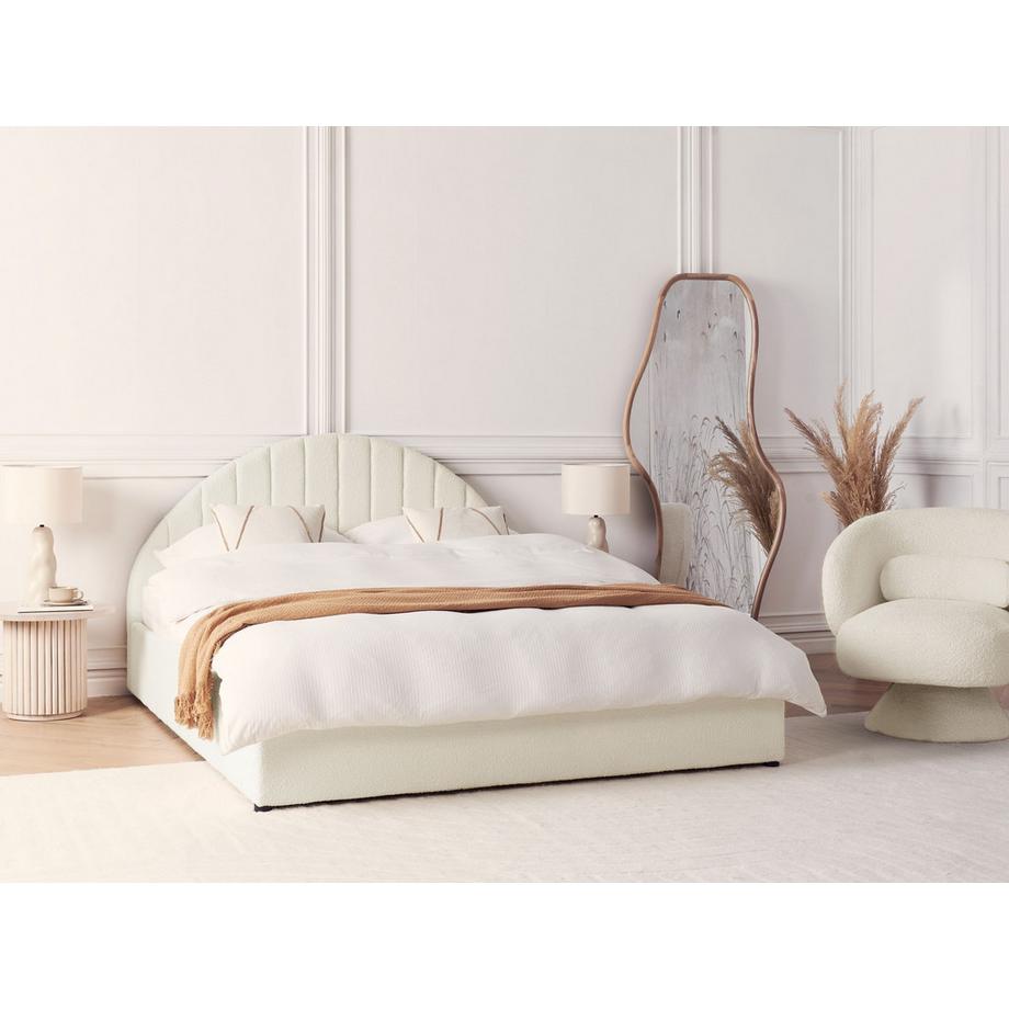 Beliani Lit ottoman en Bouclé Minimaliste CHADENET  