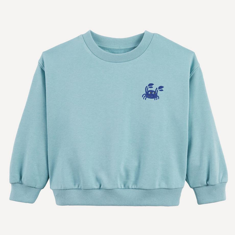 La Redoute Collections  Sweatshirt aus Molton mit Krabben-Aufdruck vorne und hinten 
