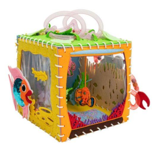 Montessori  MOTRICITÉ - LIVRE DOUX - Planche sensorielle - Wonder Cube Aquarium 