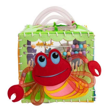 Montessori  MOTRICITÉ - LIVRE DOUX - Planche sensorielle - Wonder Cube Aquarium 