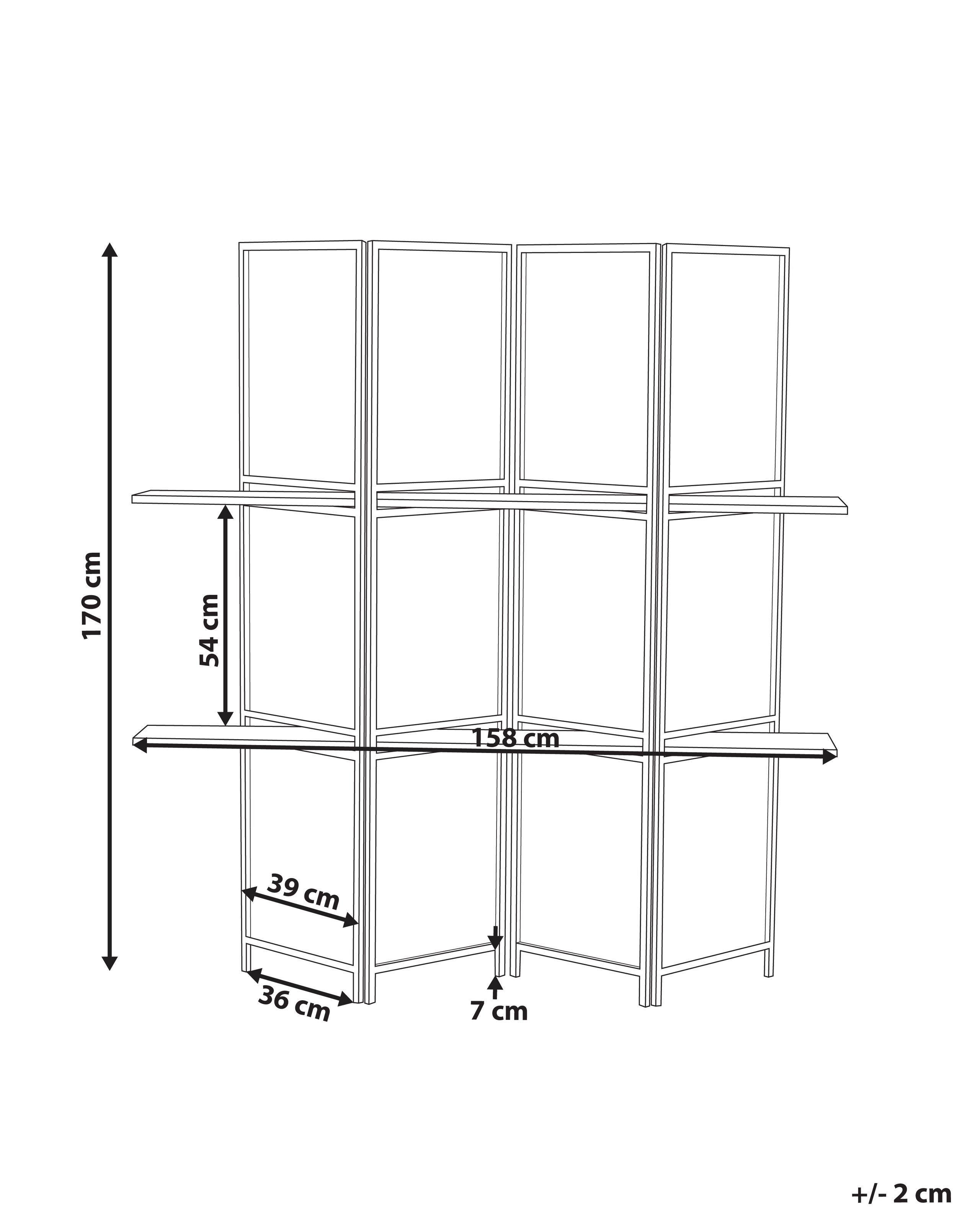 Beliani Raumteiler 4-teilig aus Pappelholz Boho TRAFOI  