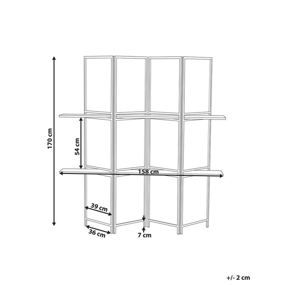 Beliani Raumteiler 4-teilig aus Pappelholz  TRAFOI  