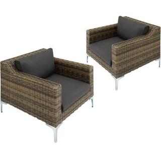 Tectake Set modulare in rattan Villanova 5 2 posti alluminio  