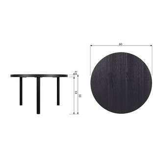 mutoni Table basse Laut Kiefer noir profond 60  