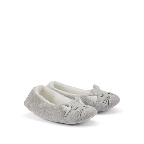 La Redoute Collections  Chaussons ballerines chauds en velours motif chat 