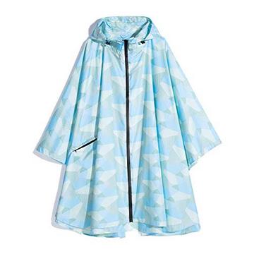 Regenponcho stylischer wasserdichter Regenmantel mit Kapuze Reißverschluss
