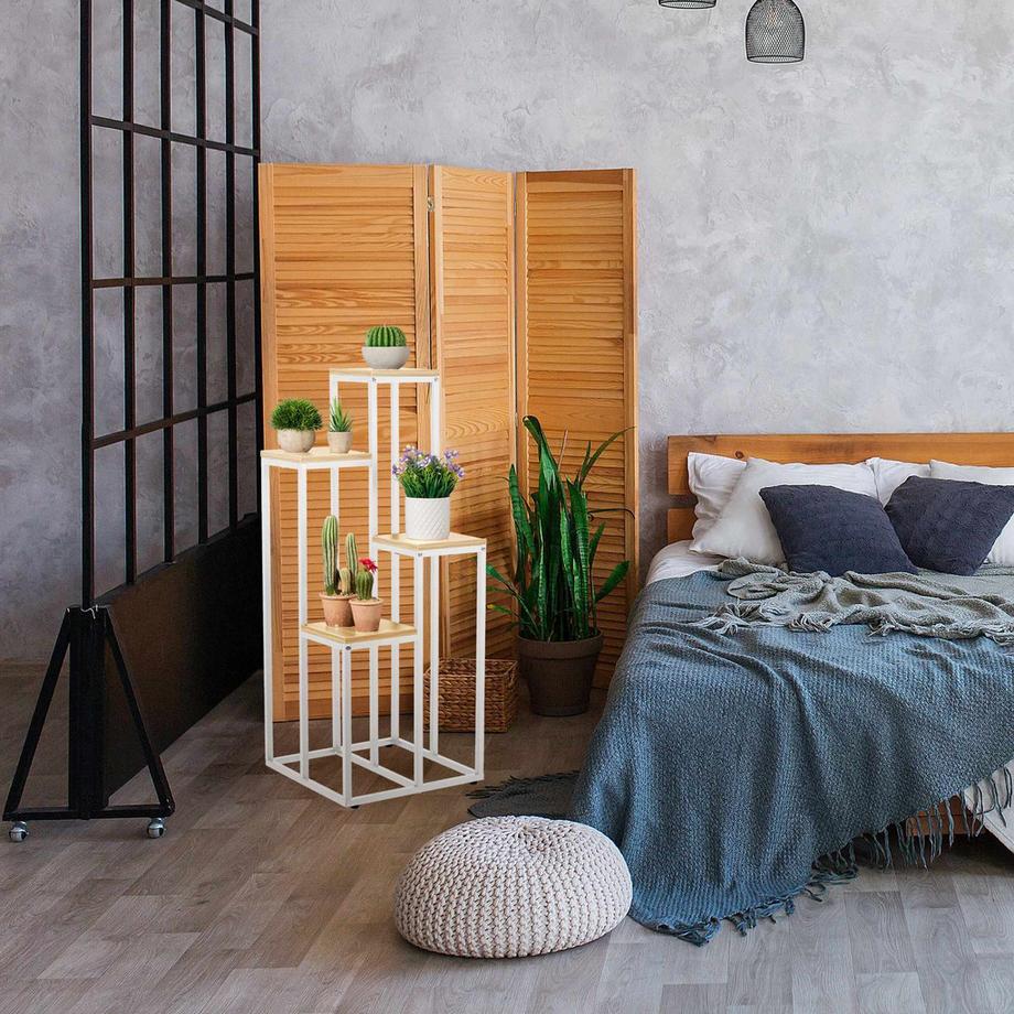 B2X Scala a fiori bianca a 4 livelli  