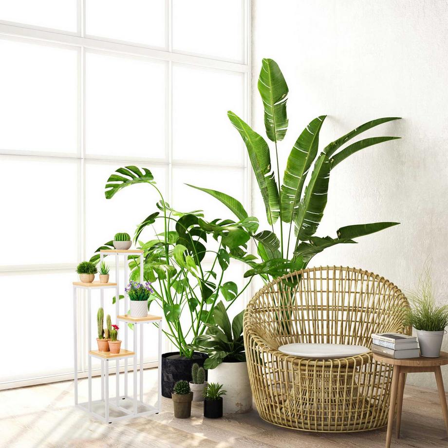 B2X Scala a fiori bianca a 4 livelli  