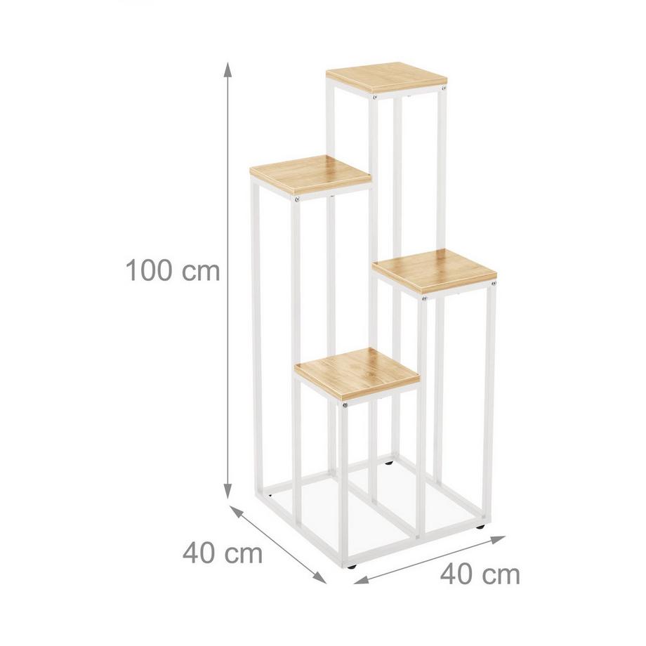 B2X Scala a fiori bianca a 4 livelli  