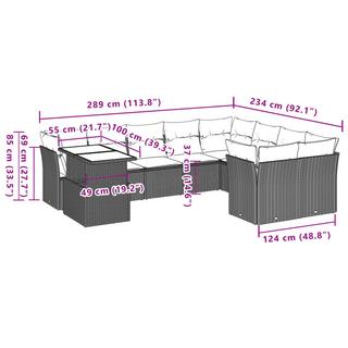 VidaXL Ensemble de canapés de jardin rotin synthétique  