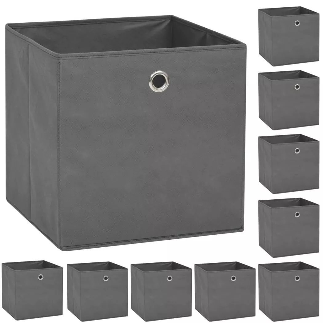 VidaXL - Boîte de rangement tissu, One Size, Gris