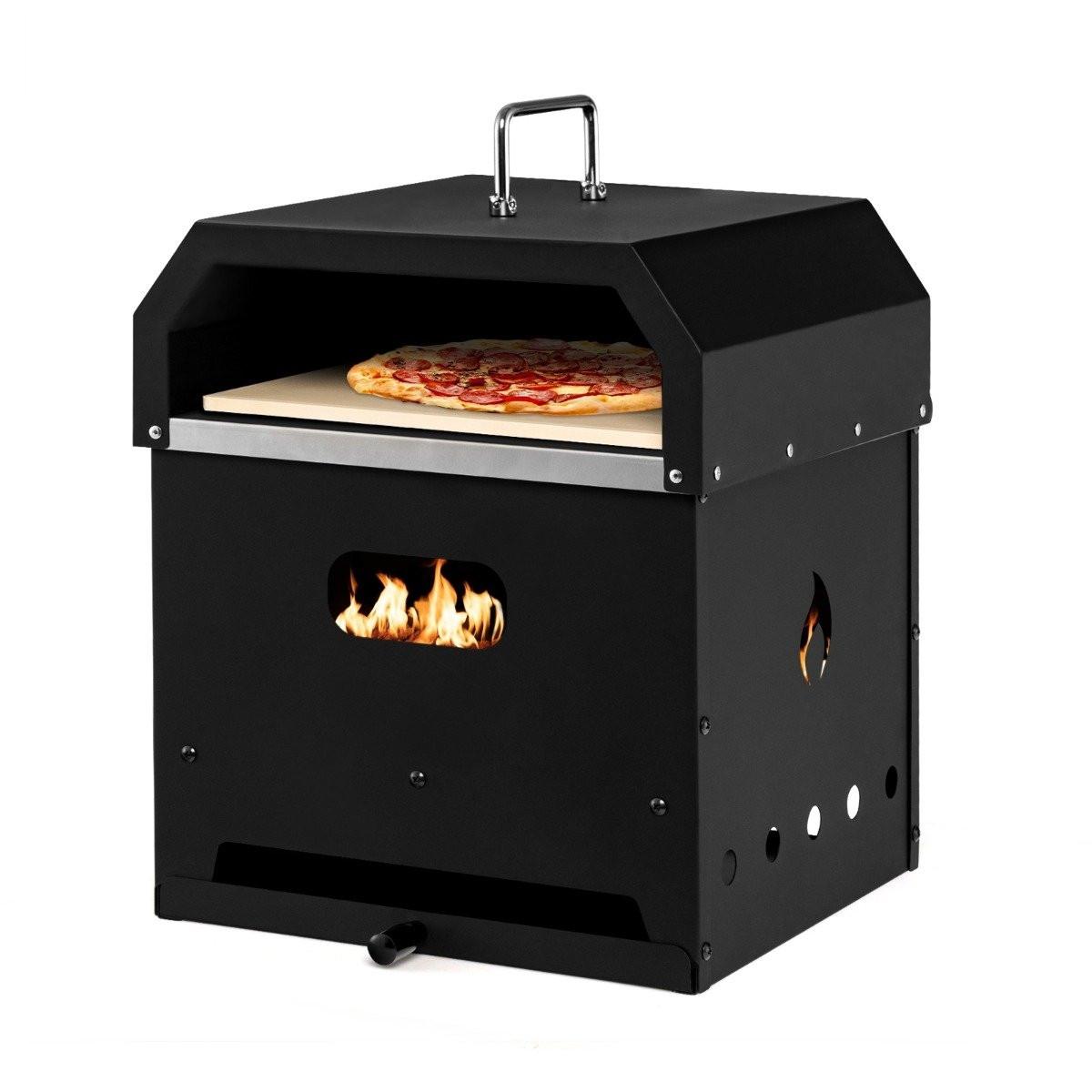 Northio Forno per pizza portatile multiuso 4 in 1 con coperchio e 2 strati nero  