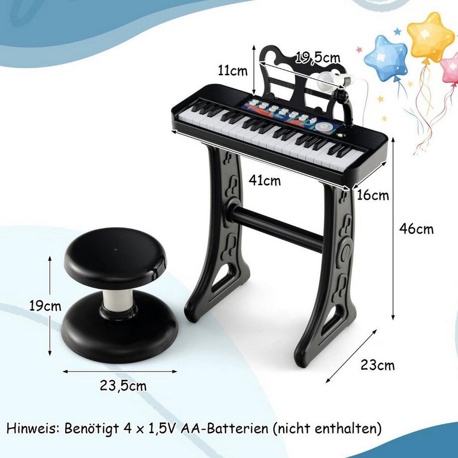 Northix  Set di tastiera per bambini a 37 tasti 