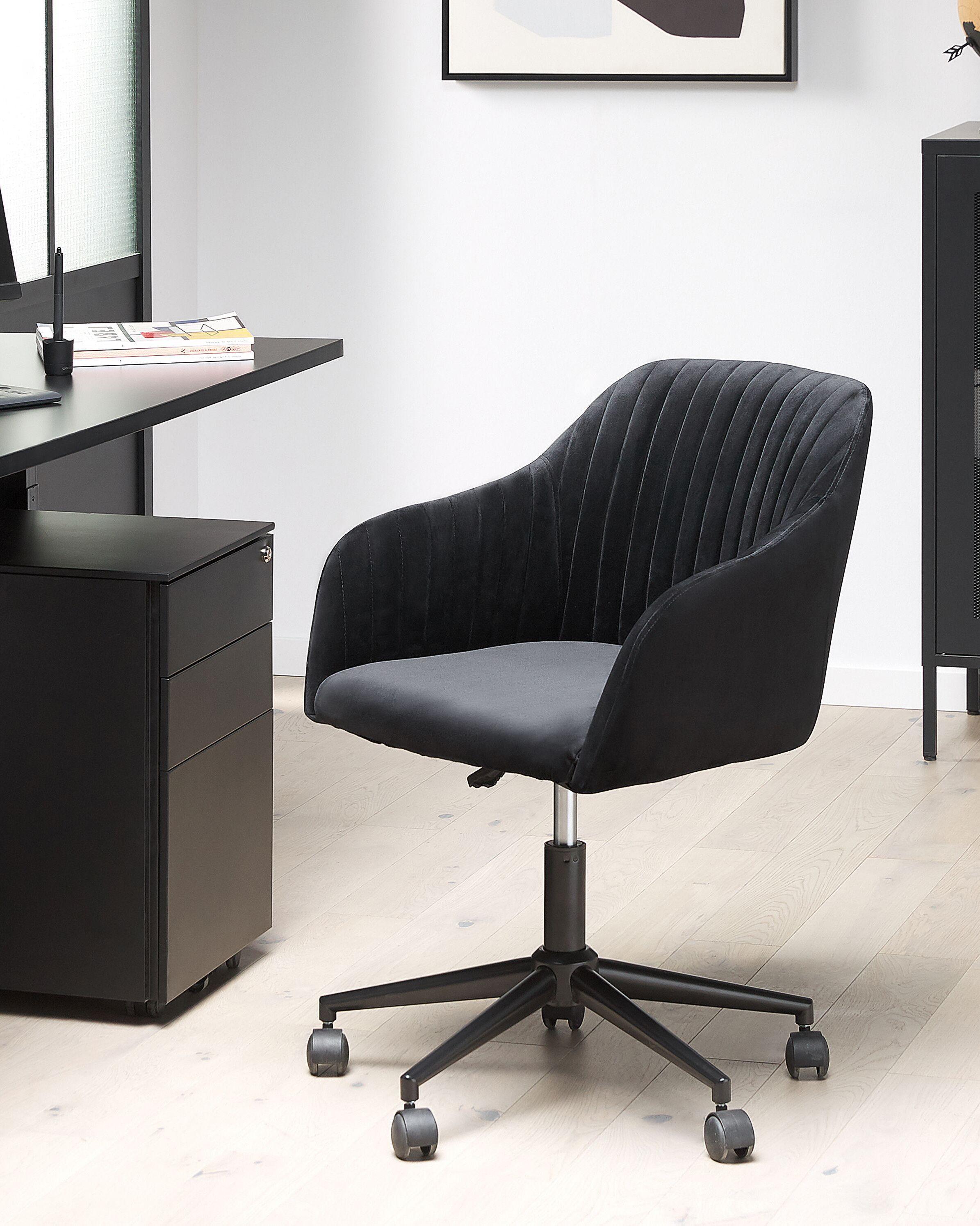 Beliani Chaise de bureau en Velours Moderne VENICE  